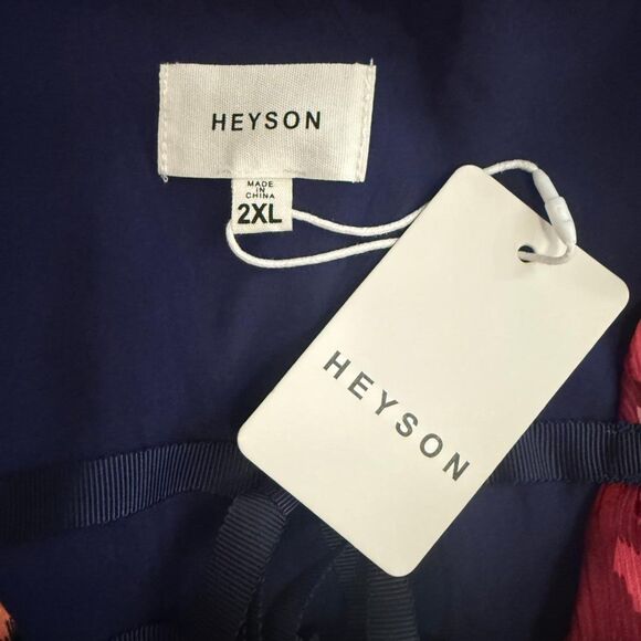 HEYSON Berry Abstract Print Tie Front Mini Dress, NWT! Size 2XL - Picture 5 of 7